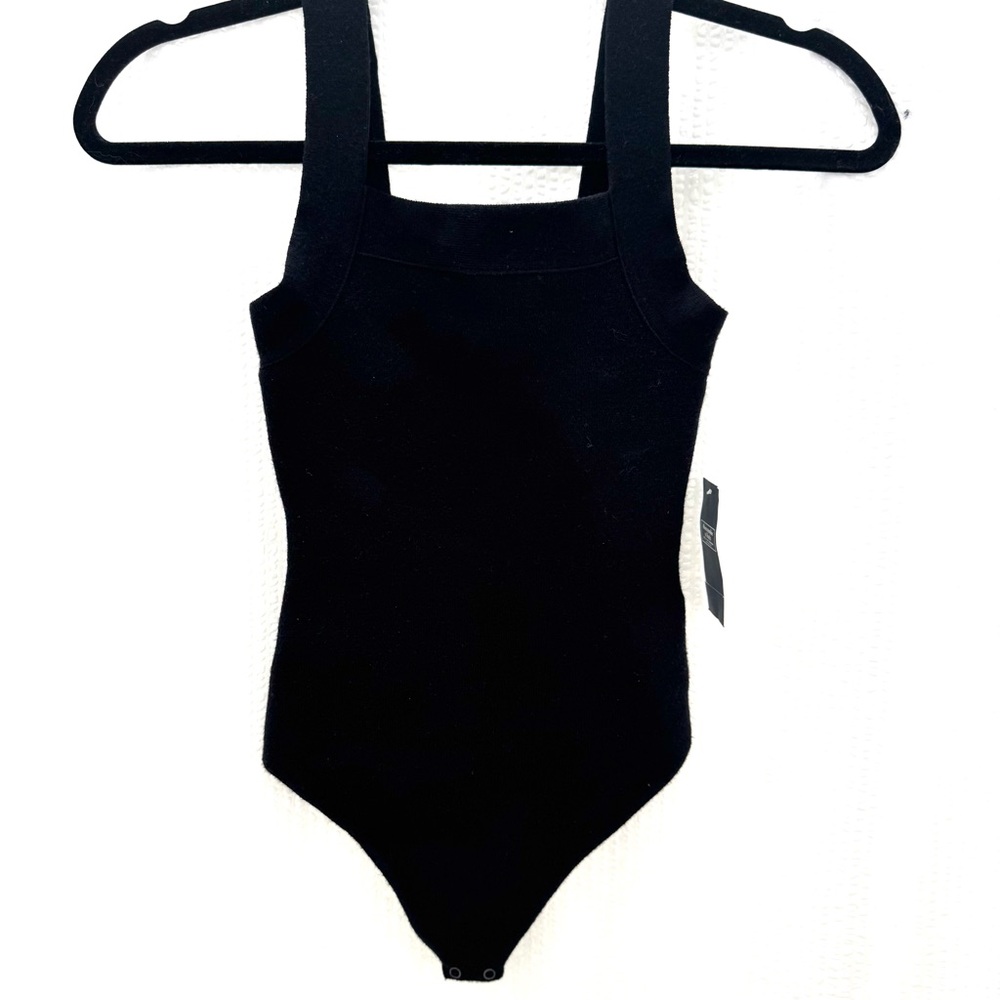Abercrombie & Fitch Black Square Neck Bodysuit Size XXS